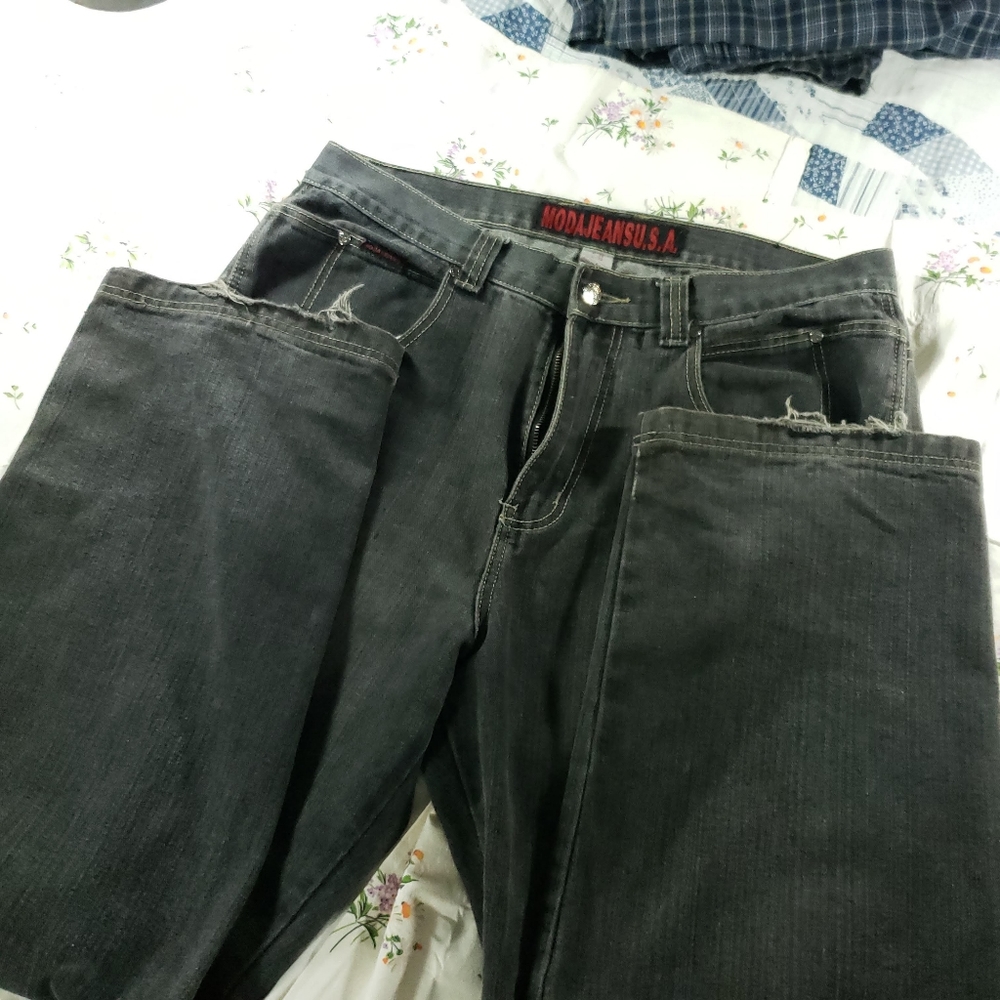 Broken in Dark Moda mens jeans 38/ 30.
